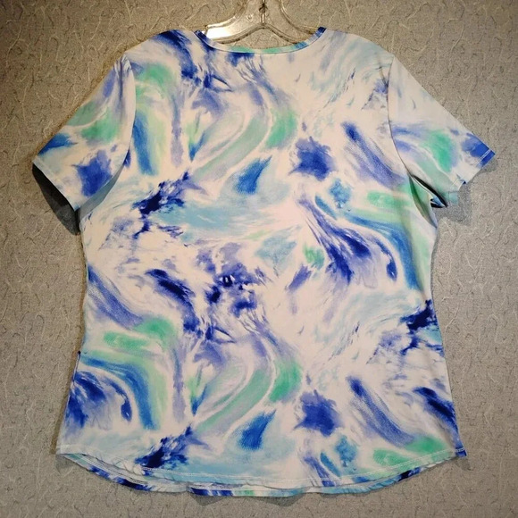 Scrub Star Blue Green Work Tunic Size Large - Picture 5 of 10